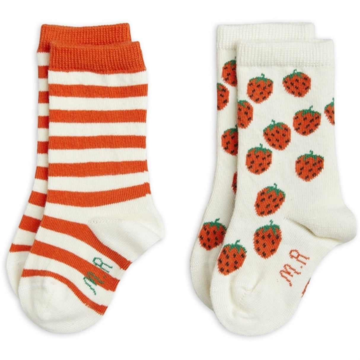 Mini Rodini Strawberries 2-Pak Strumpor Multi