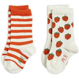 Mini Rodini Strawberries 2-Pak Strumpor Multi