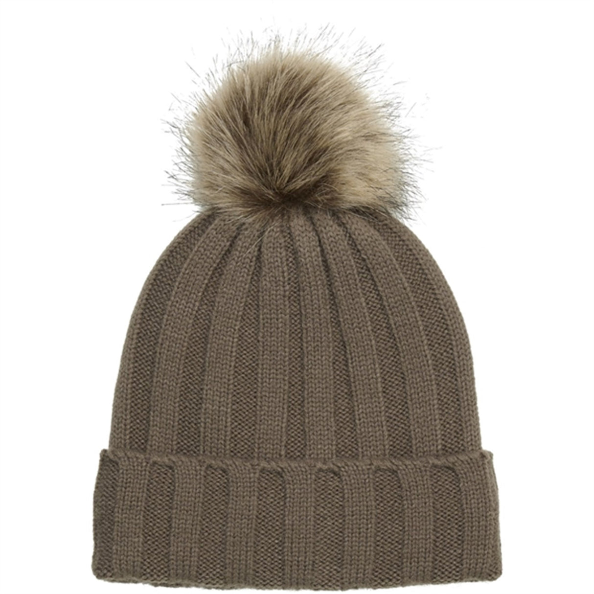 En Fant Beenie m. Faux Fur Chocolate Chip