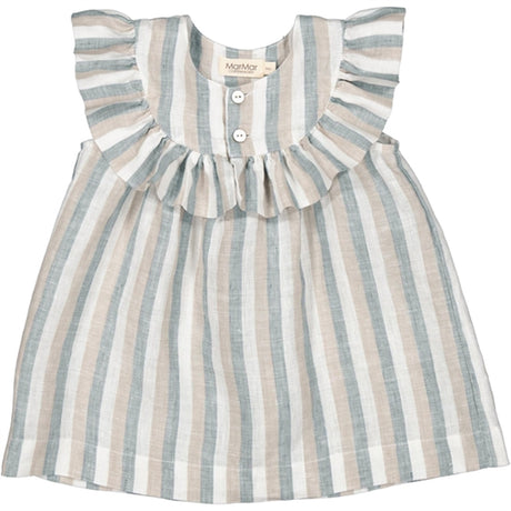 MarMar Dusty Blue Stripe Drussa Klänning