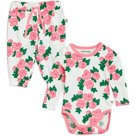 Mini Rodini Roses Aop Bebis Set Pink