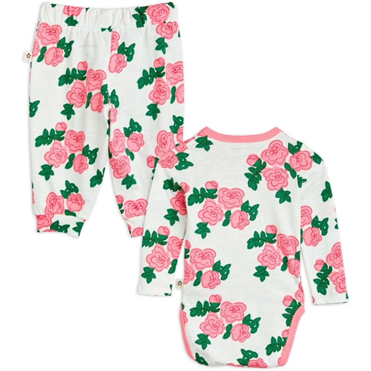 Mini Rodini Roses Aop Bebis Set Pink 3