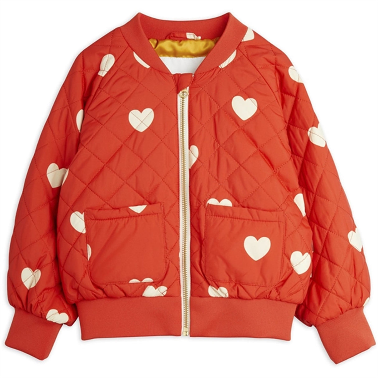 Mini Rodini Hearts Aop Baseball Jacka Red