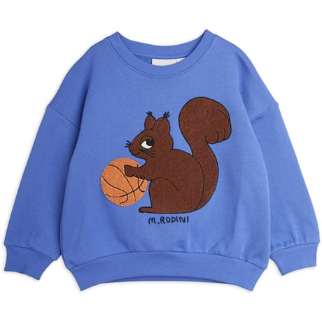 Mini Rodini Blue Squirrel Chenille Emb Sweatshirt