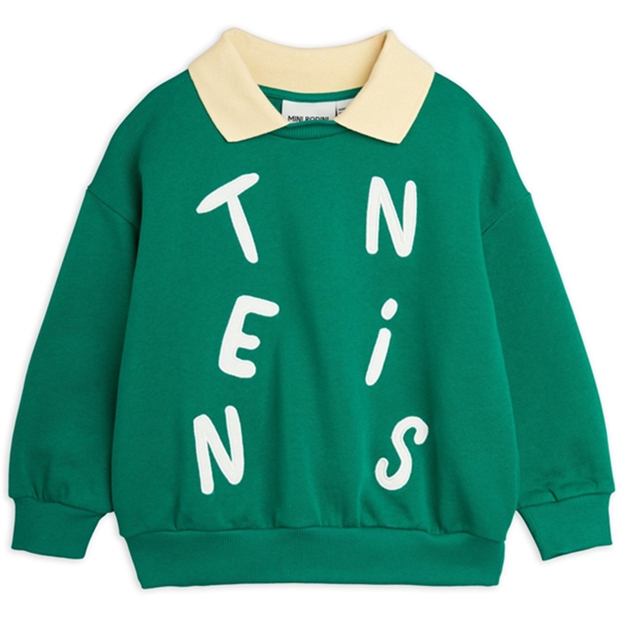 Mini Rodini Green Tennis Application Collar Sweatshirt