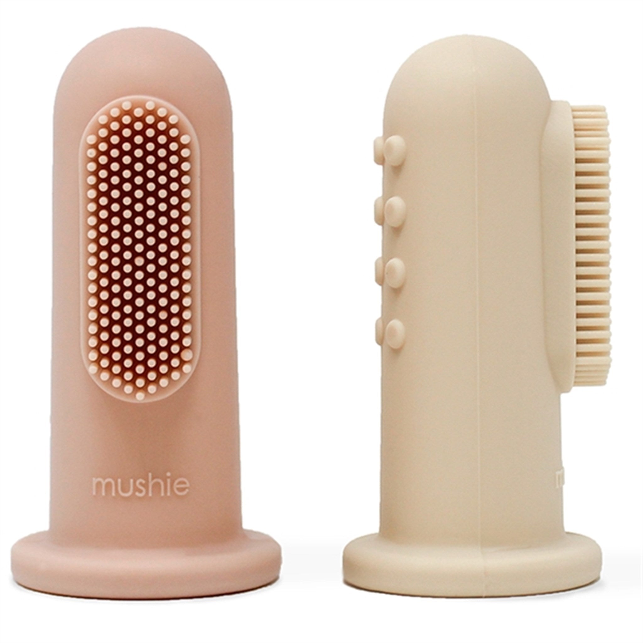Mushie Finger Tandborste 2-pack Blush/Shifting Sand