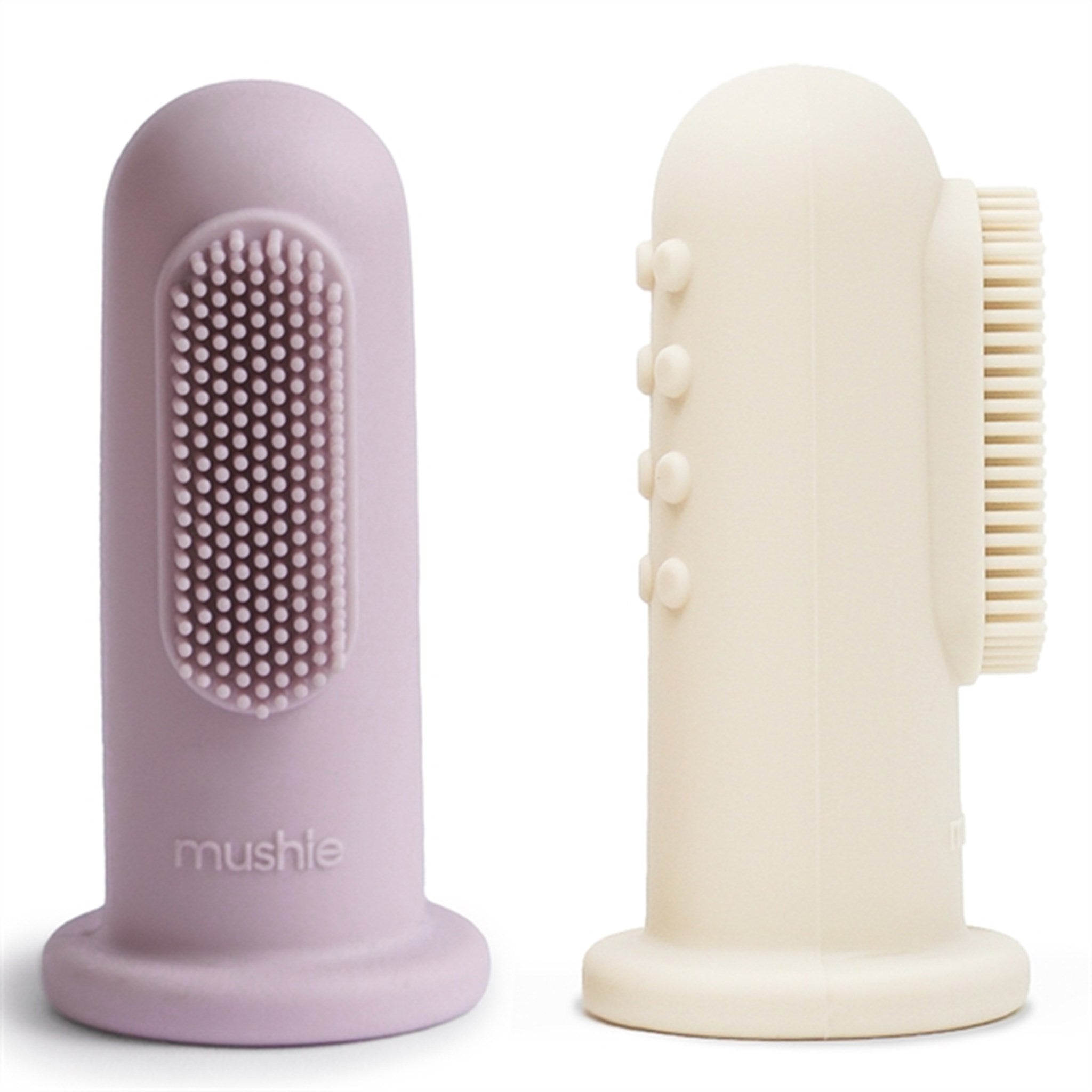 Mushie Finger Tandborste 2-pack Soft Lilac/Ivory