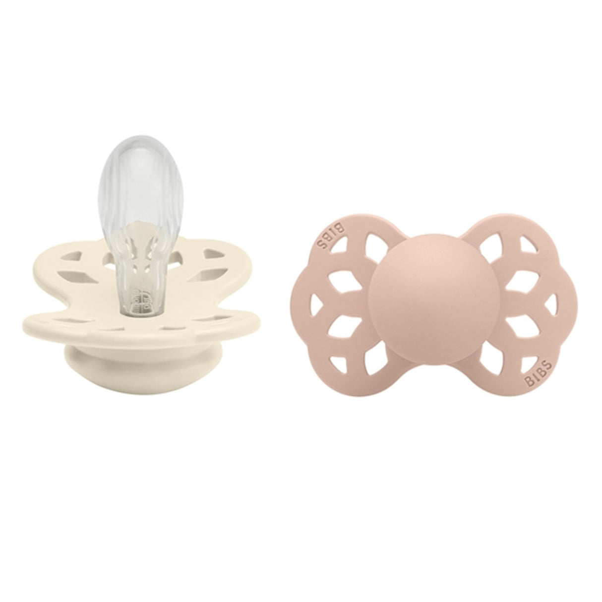 Bibs Infinity Silikon Symmetriska Nappar 2-pack Ivory/Blush