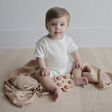 Mushie Aktivitetsleksaker Blomst Rose/Blush/Shifting Sand