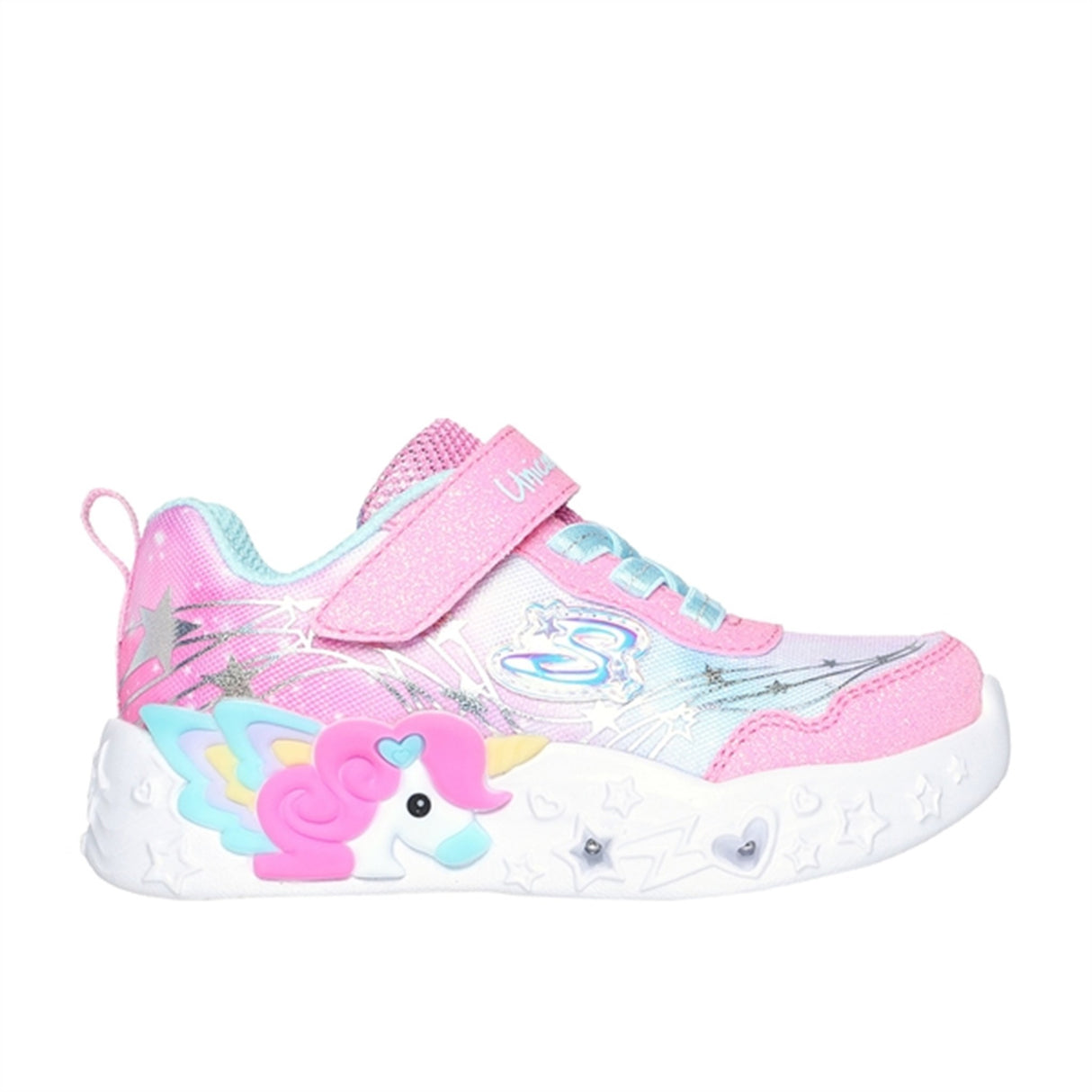 Skechers Unicorn Dreams Ombre Print & Star Skor Pink Turquoise 3