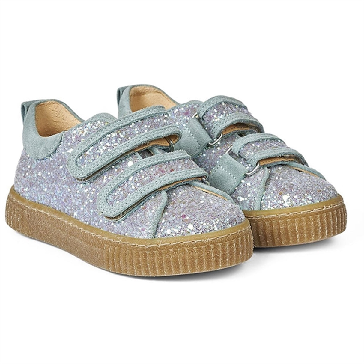 Angulus Glitter Sneaker M. Kardborreband Mint glitter/Mint