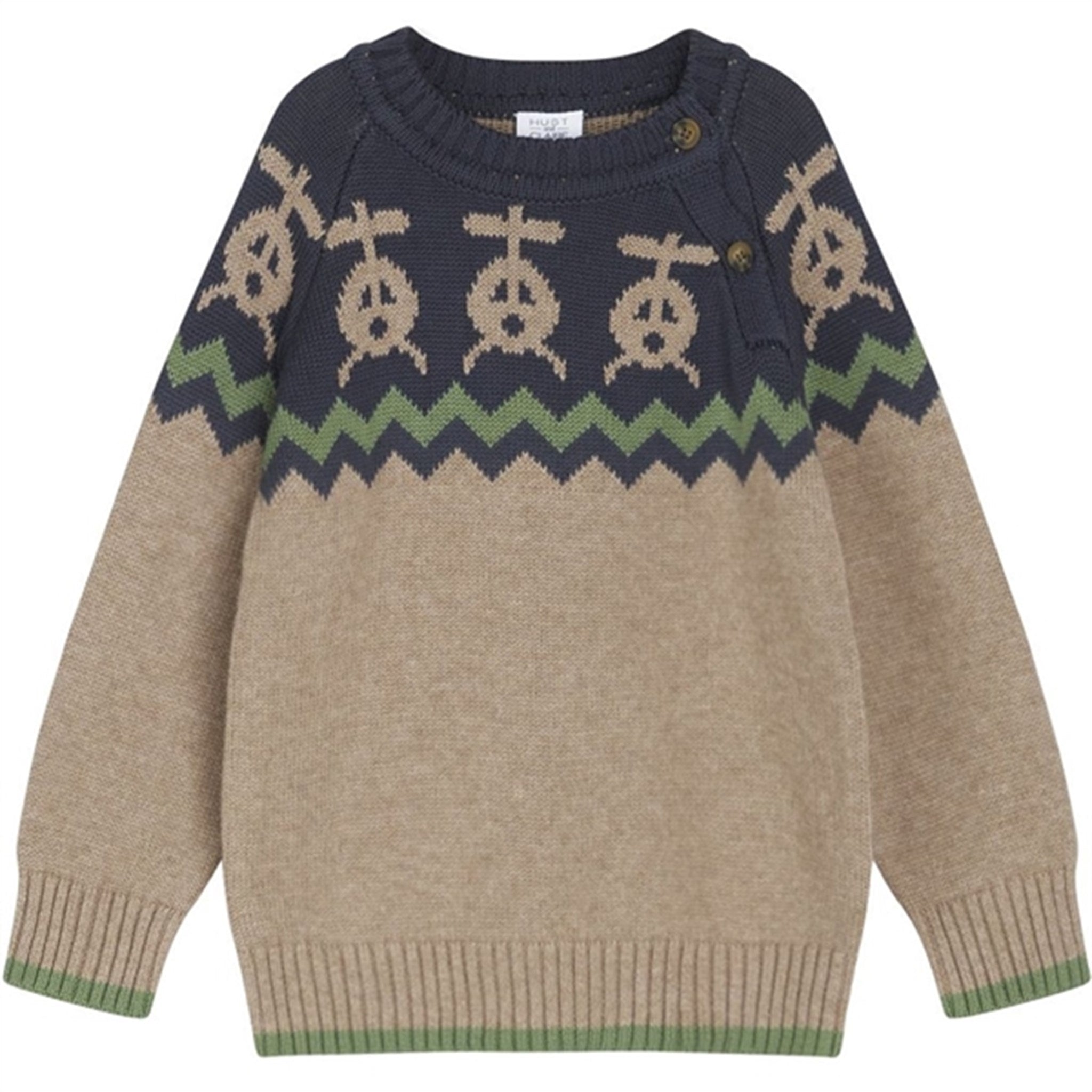Hust & Claire Mini Deer Brown Melange Porter Stickat Sweater