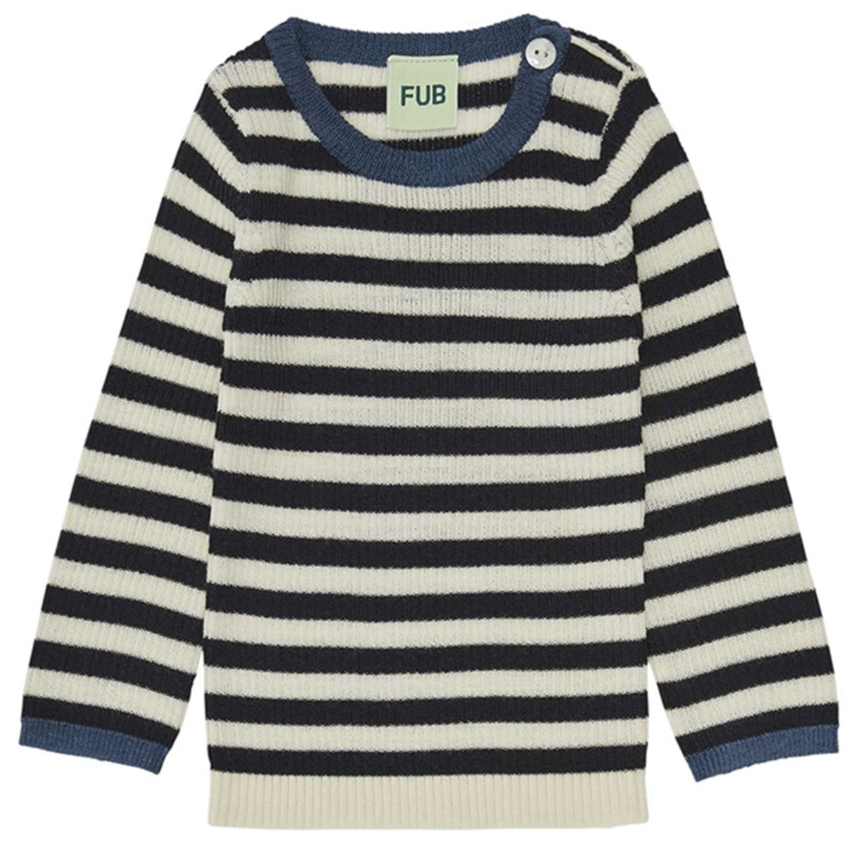FUB Baby Rib Tröja Ecru/Dark Navy