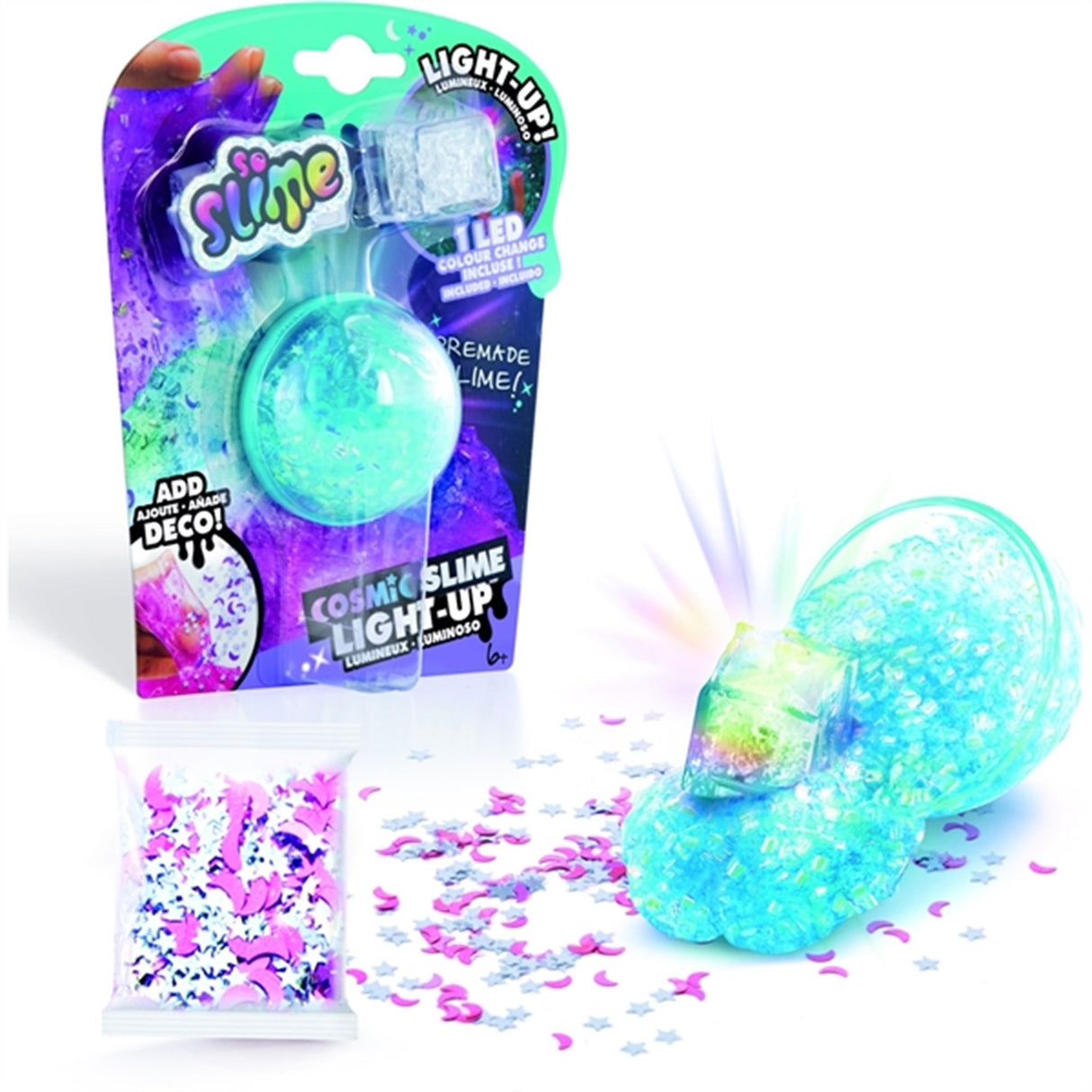 So Slime Luminous Cosmic Crunch Slime Blå