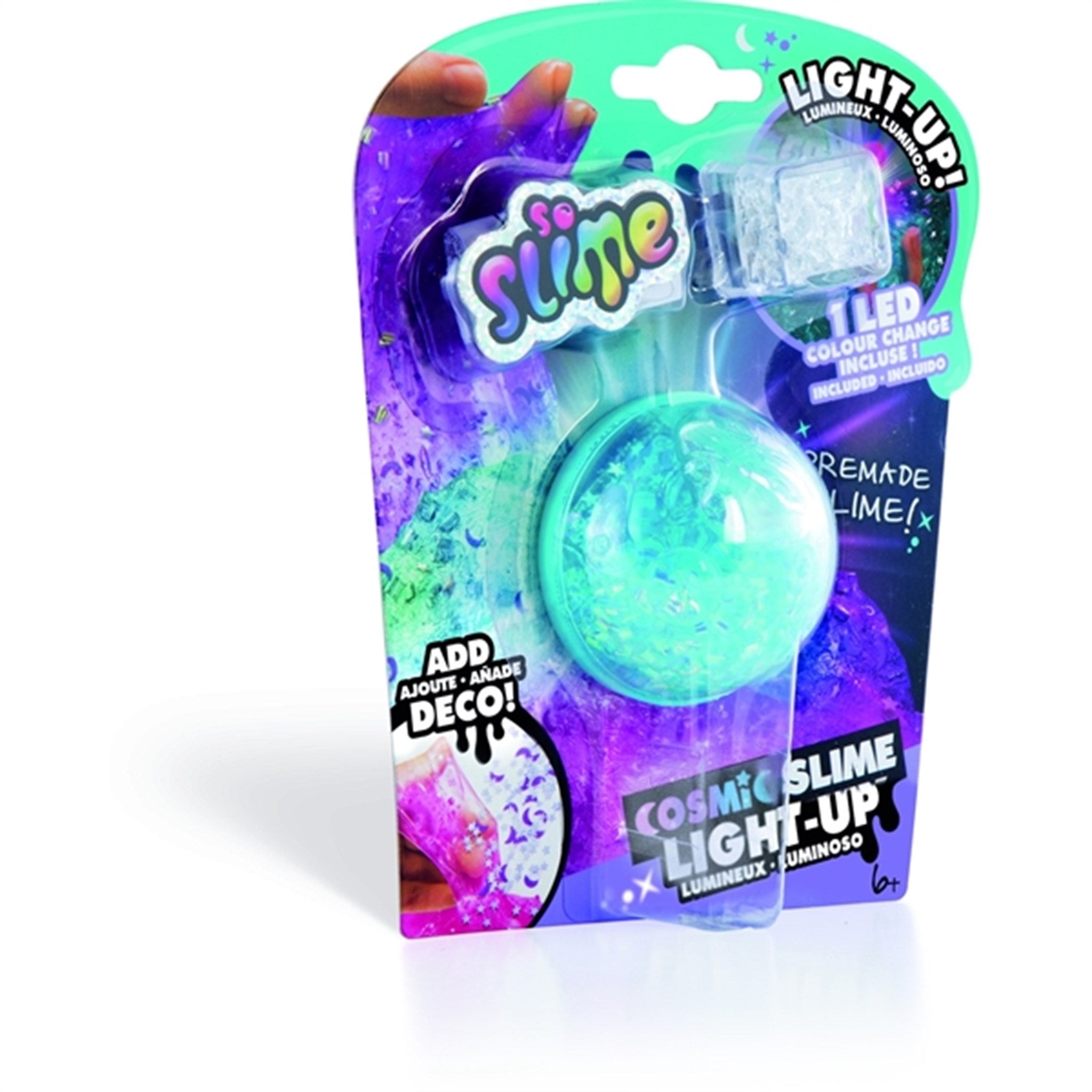 So Slime Luminous Cosmic Crunch Slime Blå