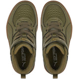 Puma Rebound Rugges V PS Deep Olive-Dark Chocolate-Team Gold Sneakers 4