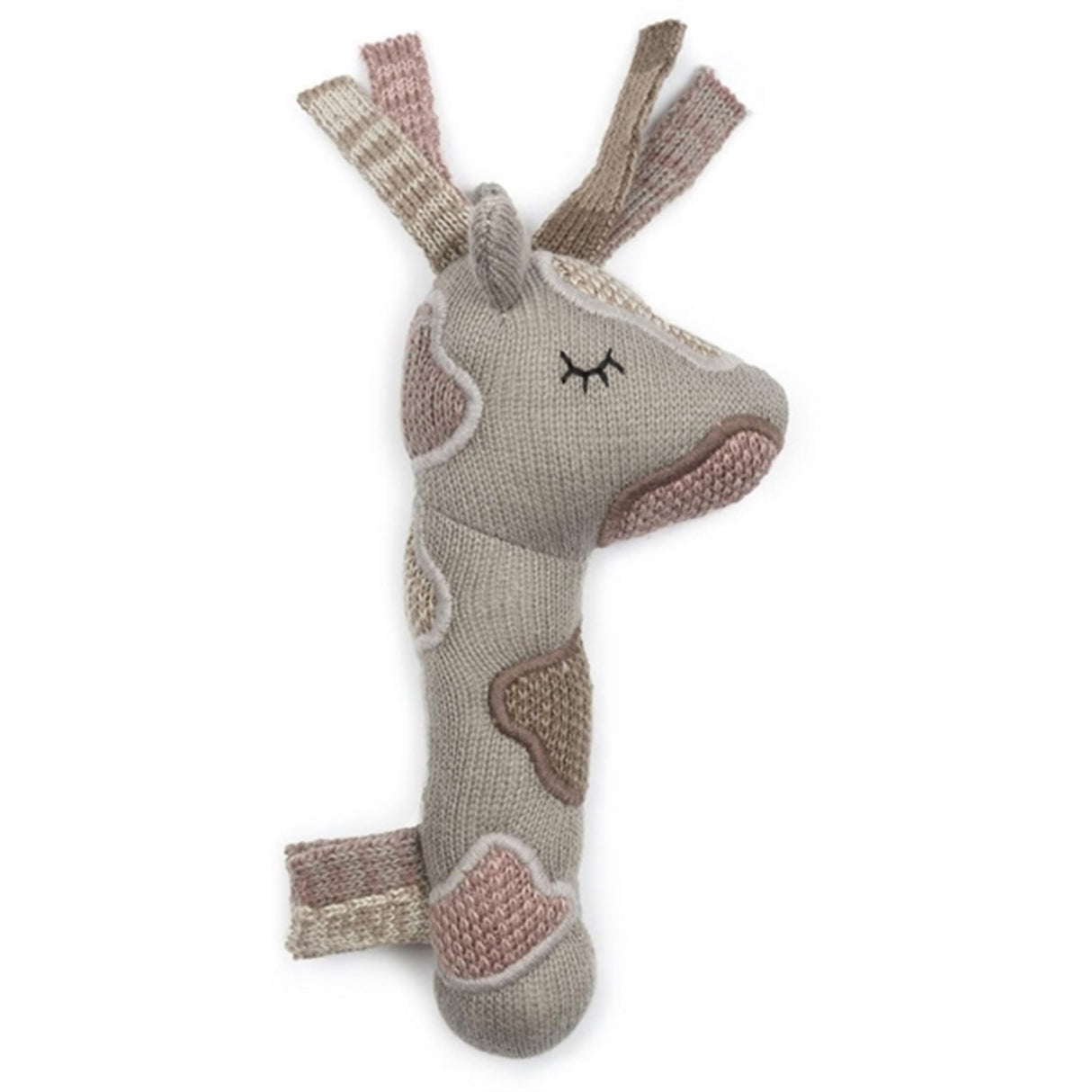 Smallstuff Stickad Maracas Giraffe Sandy/Rose