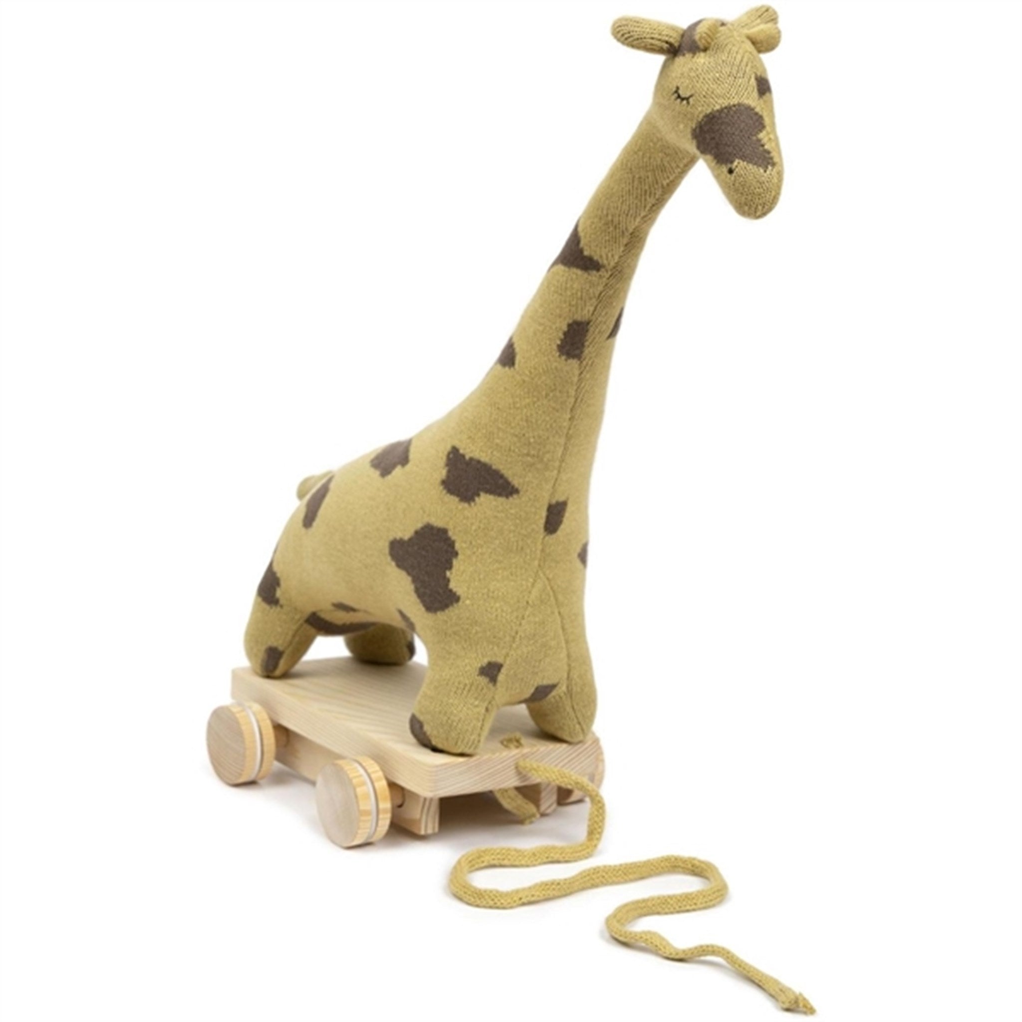 Smallstuff Stickad Dragdjur Giraffe Mustard/Mole