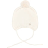 Huttelihut Mössa Ull Stickat m. Pompom Soft Cash Off-white