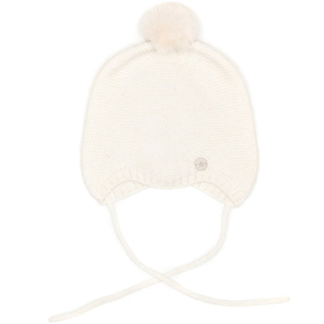 Huttelihut Mössa Ull Stickat m. Pompom Soft Cash Off-white