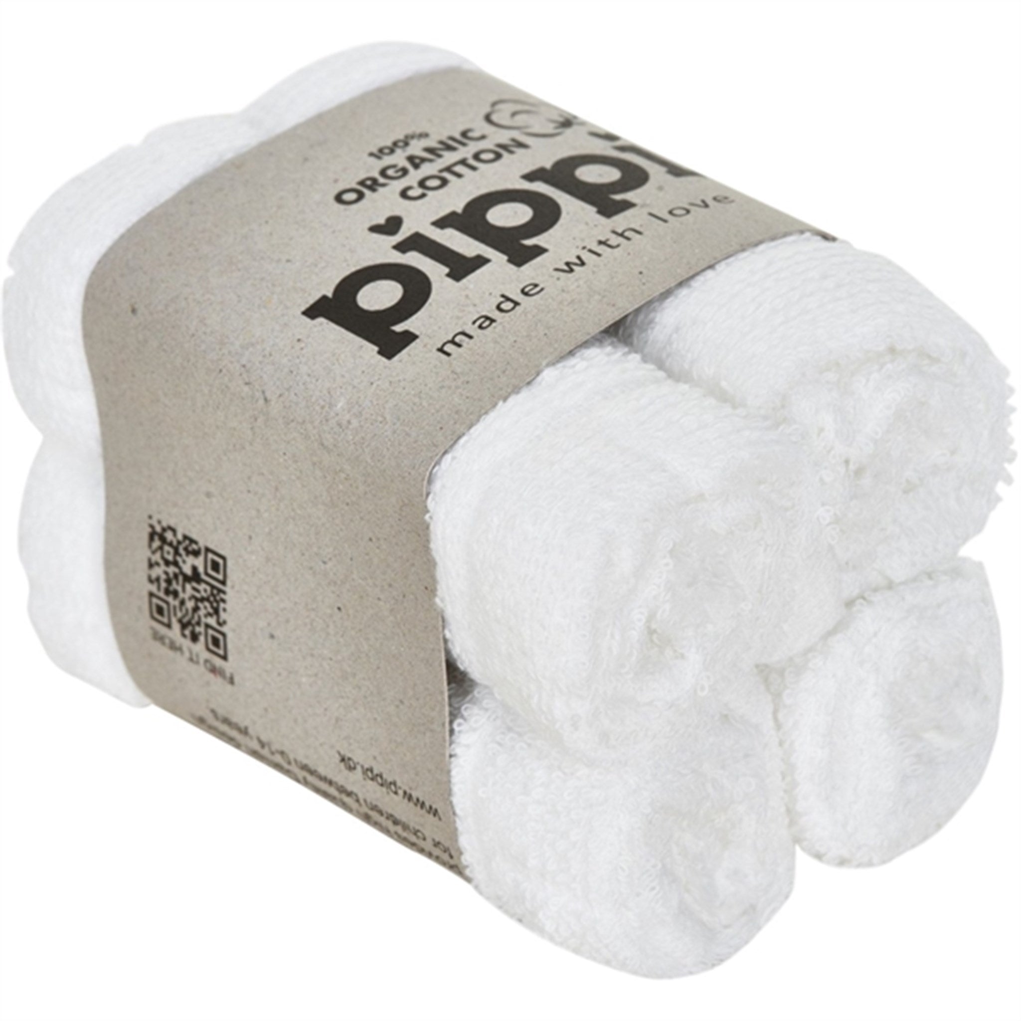 Pippi Organiska Ansiktsdukar 4-pack White
