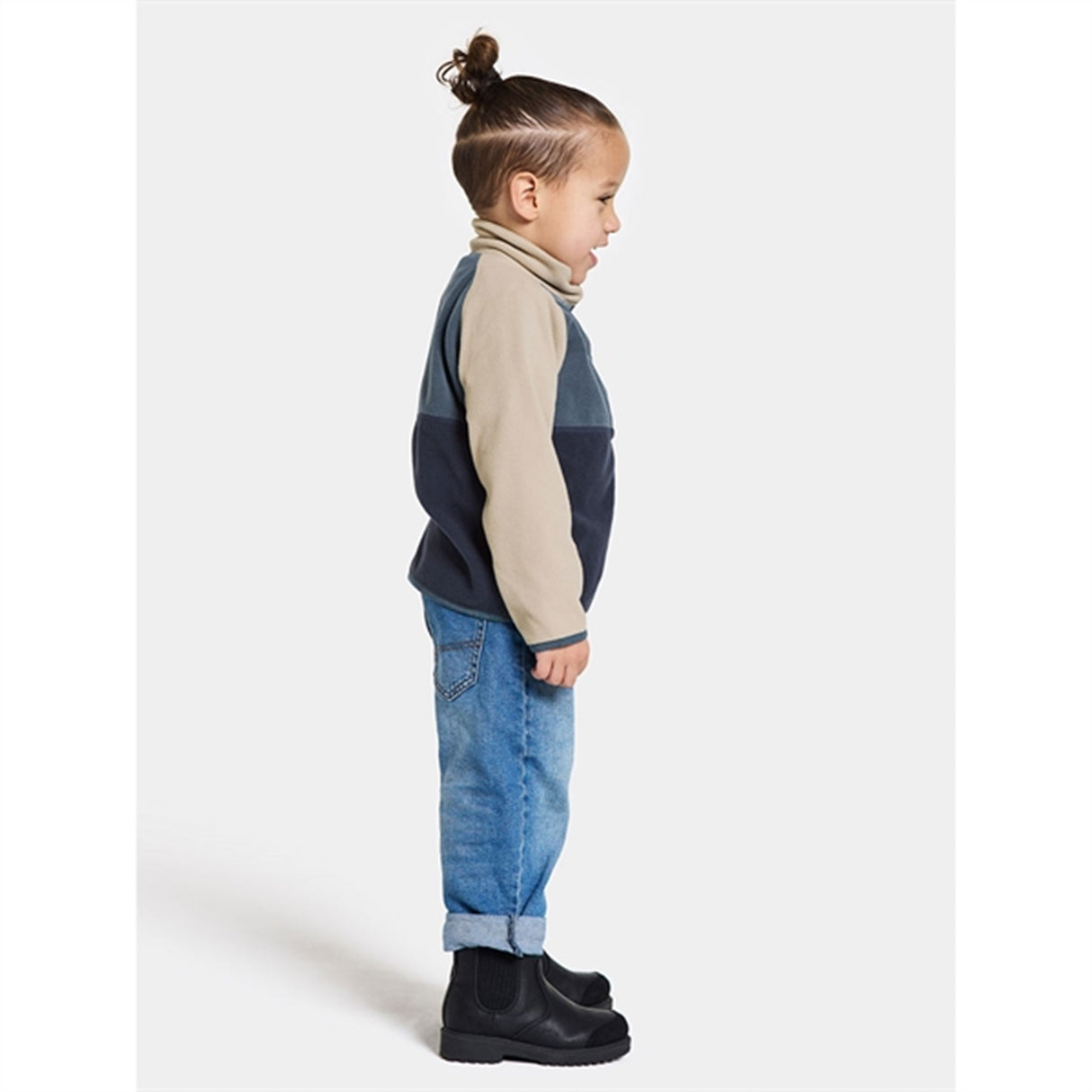 Didriksons Navy Monte Kids Fleece Jacka 4