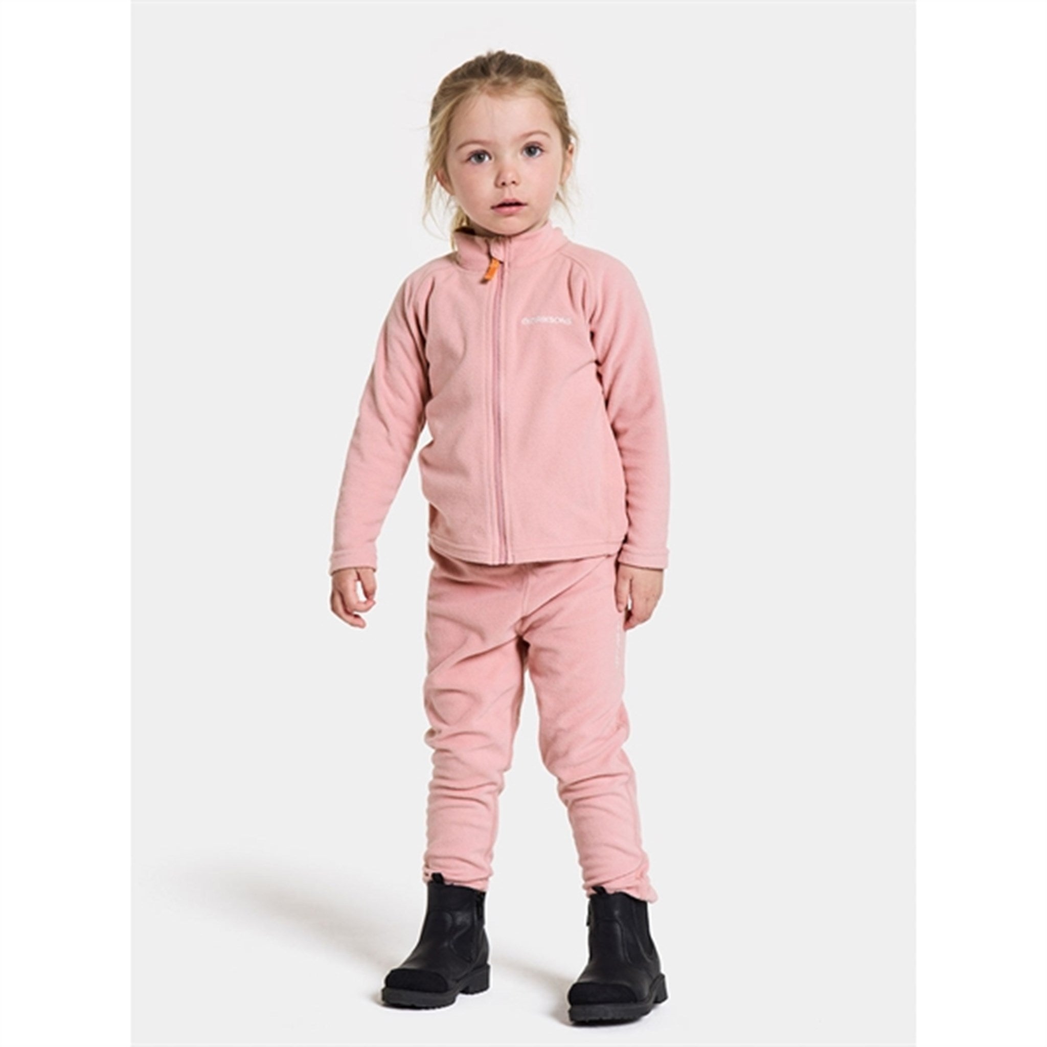 Didriksons Soft Pink Monte Kids Fleece Cardigan 4