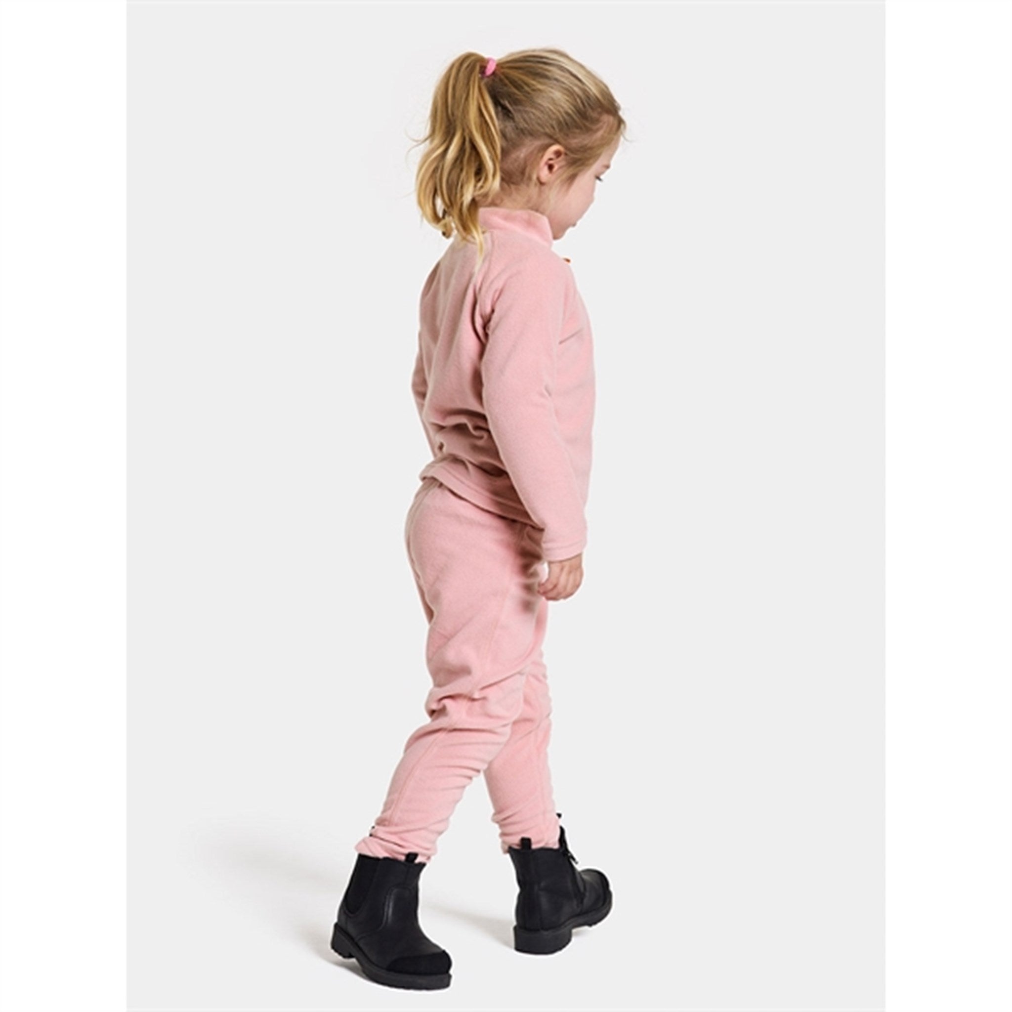 Didriksons Soft Pink Monte Kids Fleece Cardigan 3