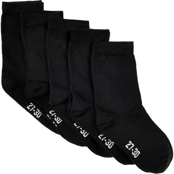 Minymo Black Strumpor 5-pack