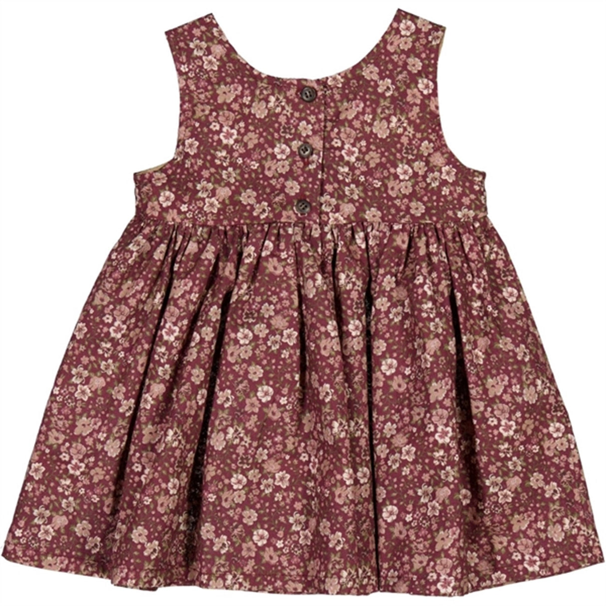 Wheat Mulberry Flowers Pinafore Wrinkles Klänning