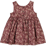 Wheat Mulberry Flowers Pinafore Wrinkles Klänning