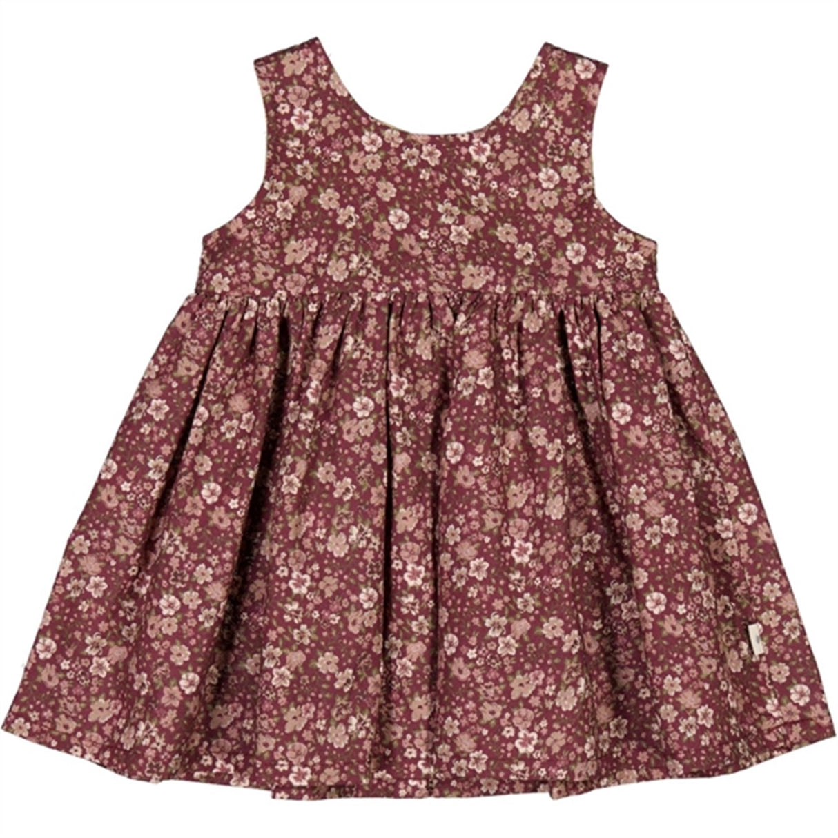 Wheat Mulberry Flowers Pinafore Wrinkles Klänning