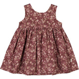 Wheat Mulberry Flowers Pinafore Wrinkles Klänning