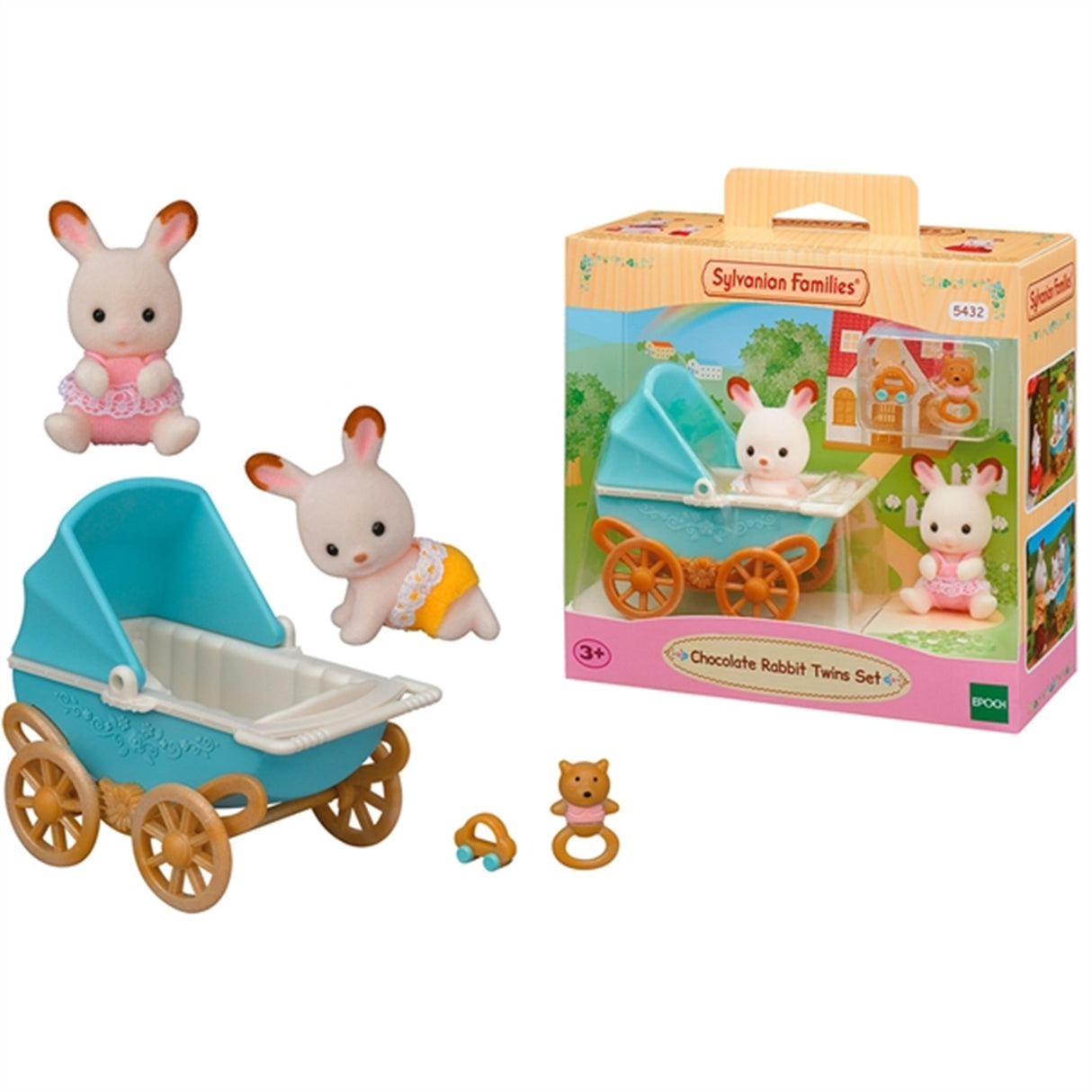 Sylvanian Families® Set Med Chocolate Bunny Twins (Sittvagn)