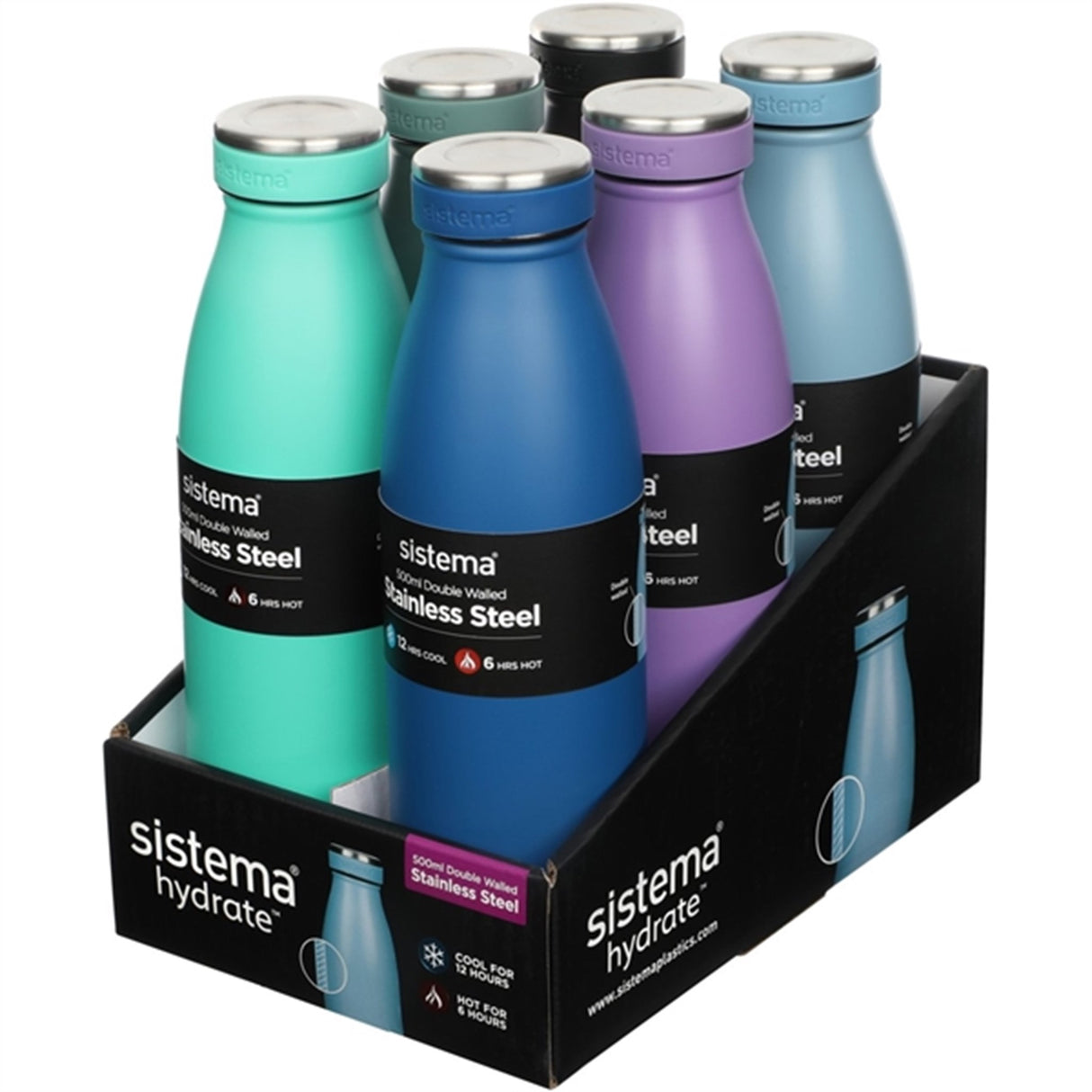 Sistema Stainless Steel Vattenflaska 500 ml Minty Teal 3