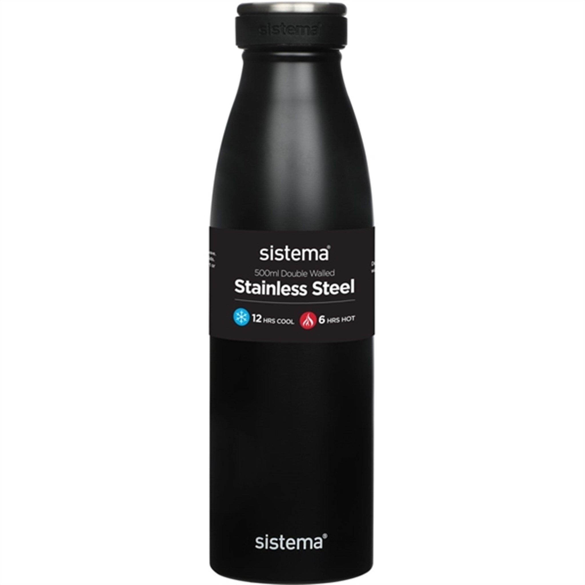 Sistema Stainless Steel Vattenflaska 500 ml Black