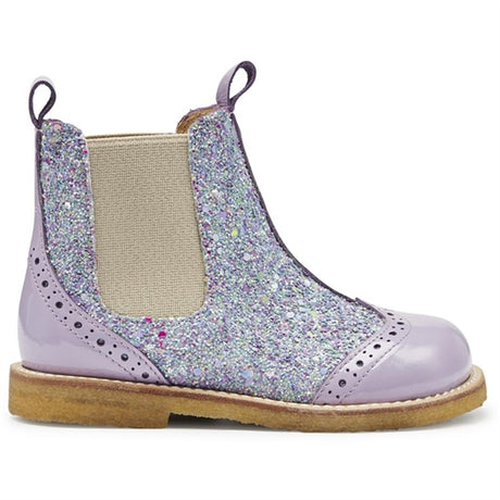 Angulus Chelsea Stövlar Lilac/Congetti Glitter/Beige Elastic 2