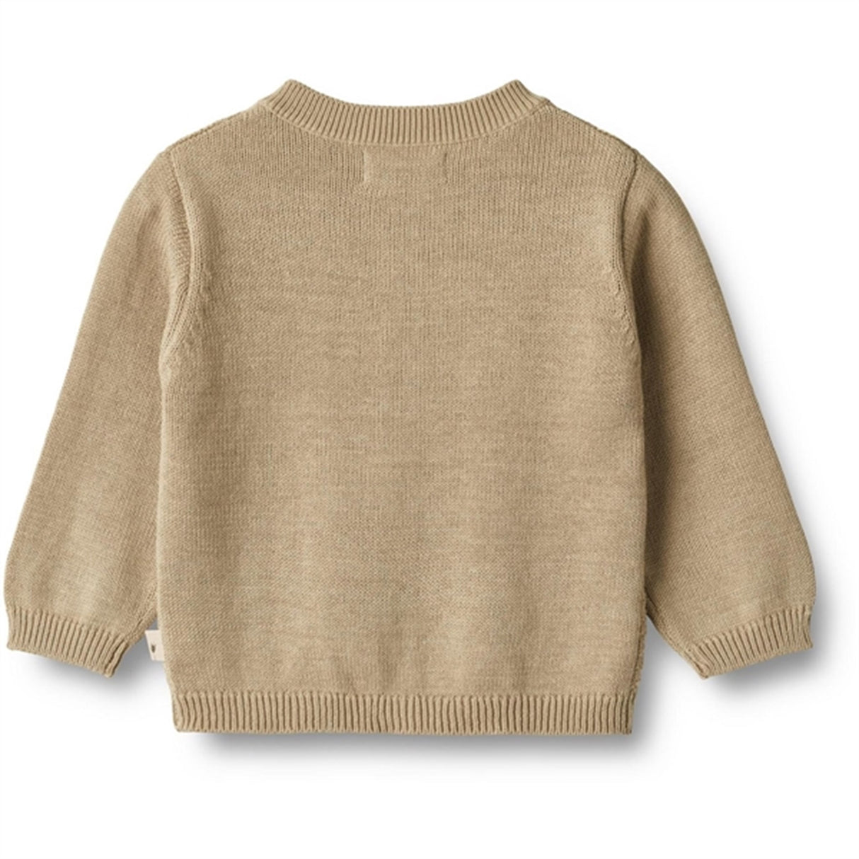 Wheat Grey Sand Stickat Cardigan Björn 2