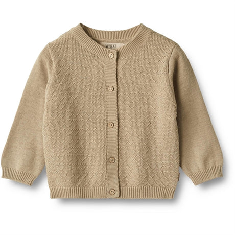 Wheat Grey Sand Stickat Cardigan Björn