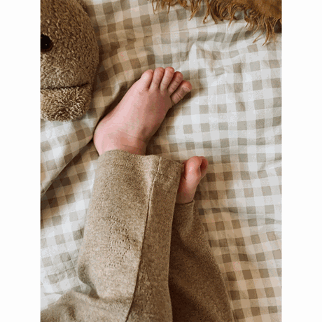 Monsieur Mini Pointelle Croissant Leggings Beige Melange