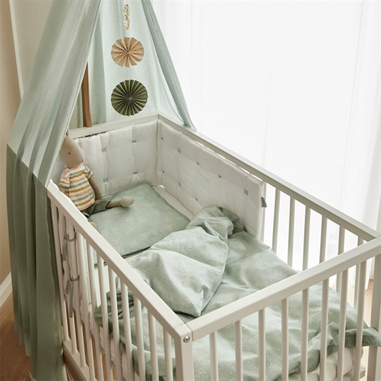 Leander Sänghimmel til Linea™/Luna™ Babysäng Sage Green 4