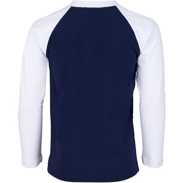 Petit Crabe Blue/White Raglan UV Badtröja