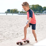 Petit Crabe Nectarine/Blue Raglan UV Badtröja