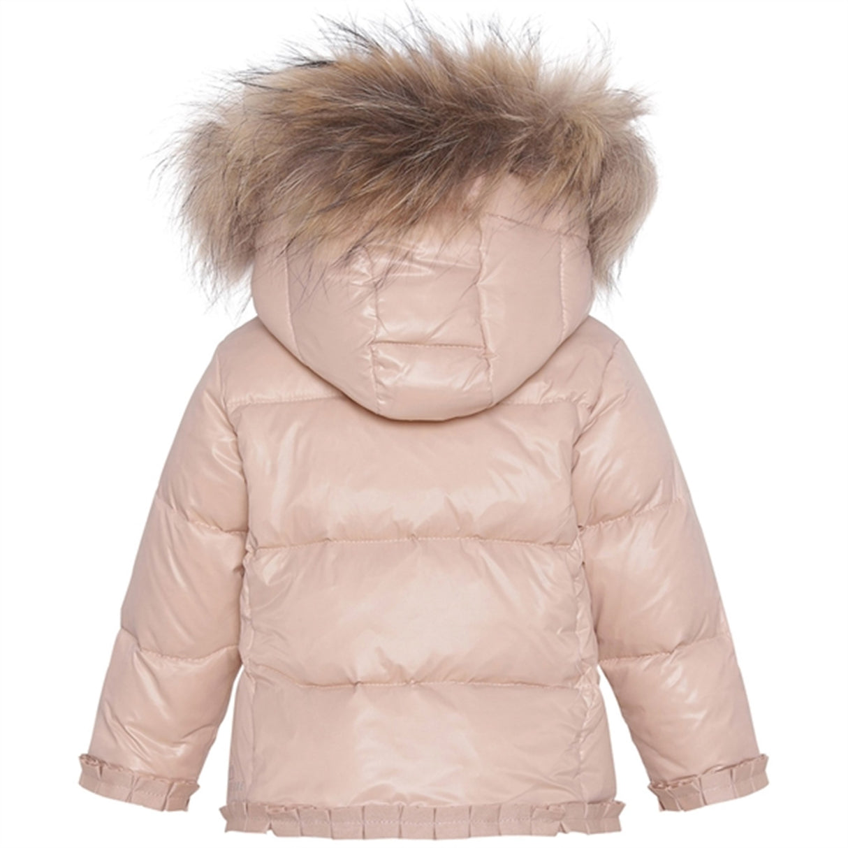 Ver de Terre Featherlight Bebis Girls Dunjacka med Päls Mahogany Rose