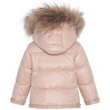 Ver de Terre Featherlight Bebis Girls Dunjacka med Päls Mahogany Rose