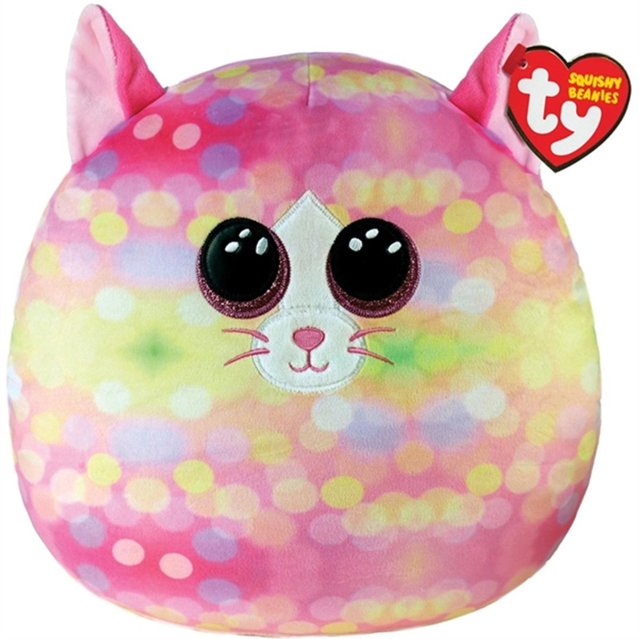 TY Squishy Beanies Sonny - Pink Pattern Cat Squish 25cm