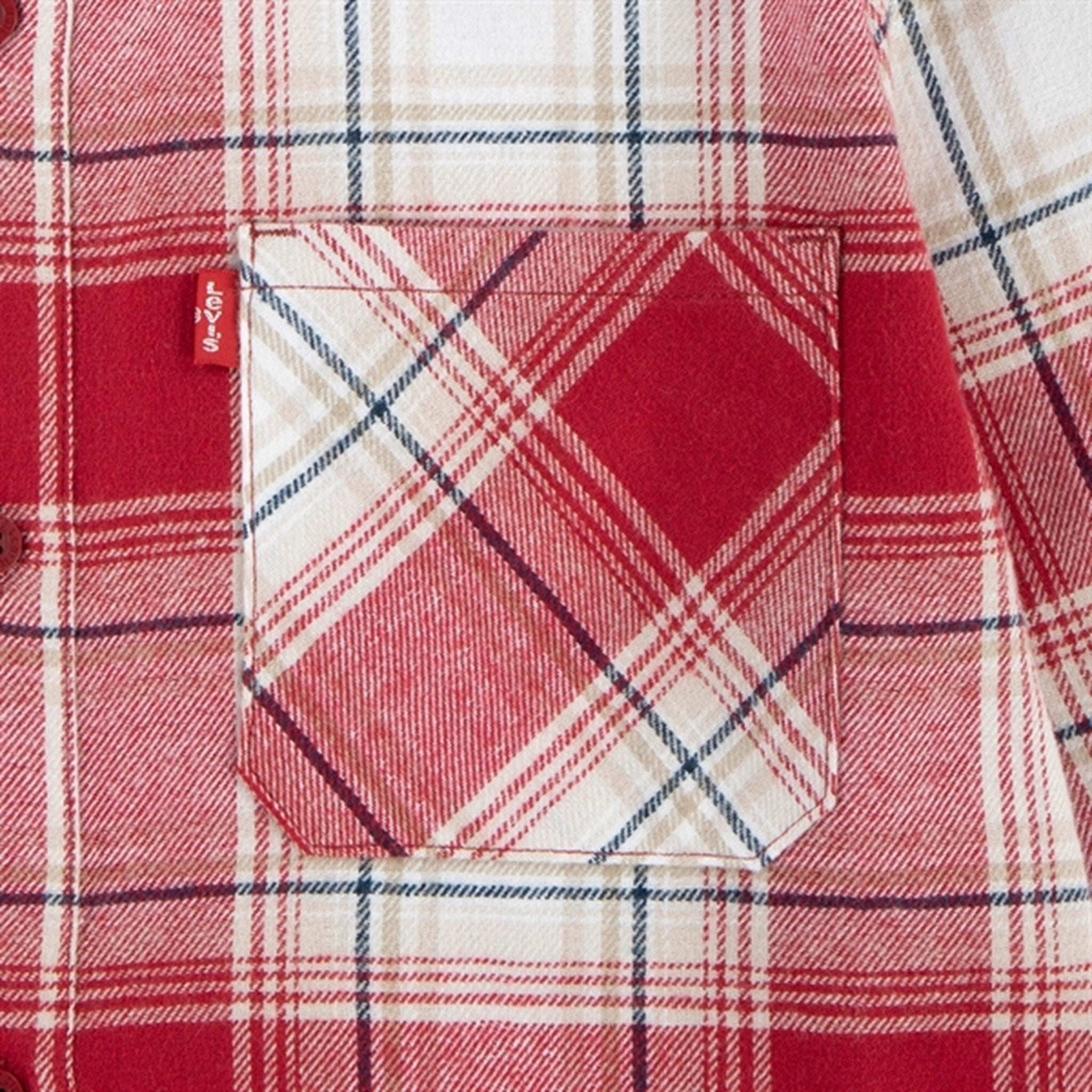 Levi's Plaid Flannel Pocket Skjorta Rhythmic Red 2