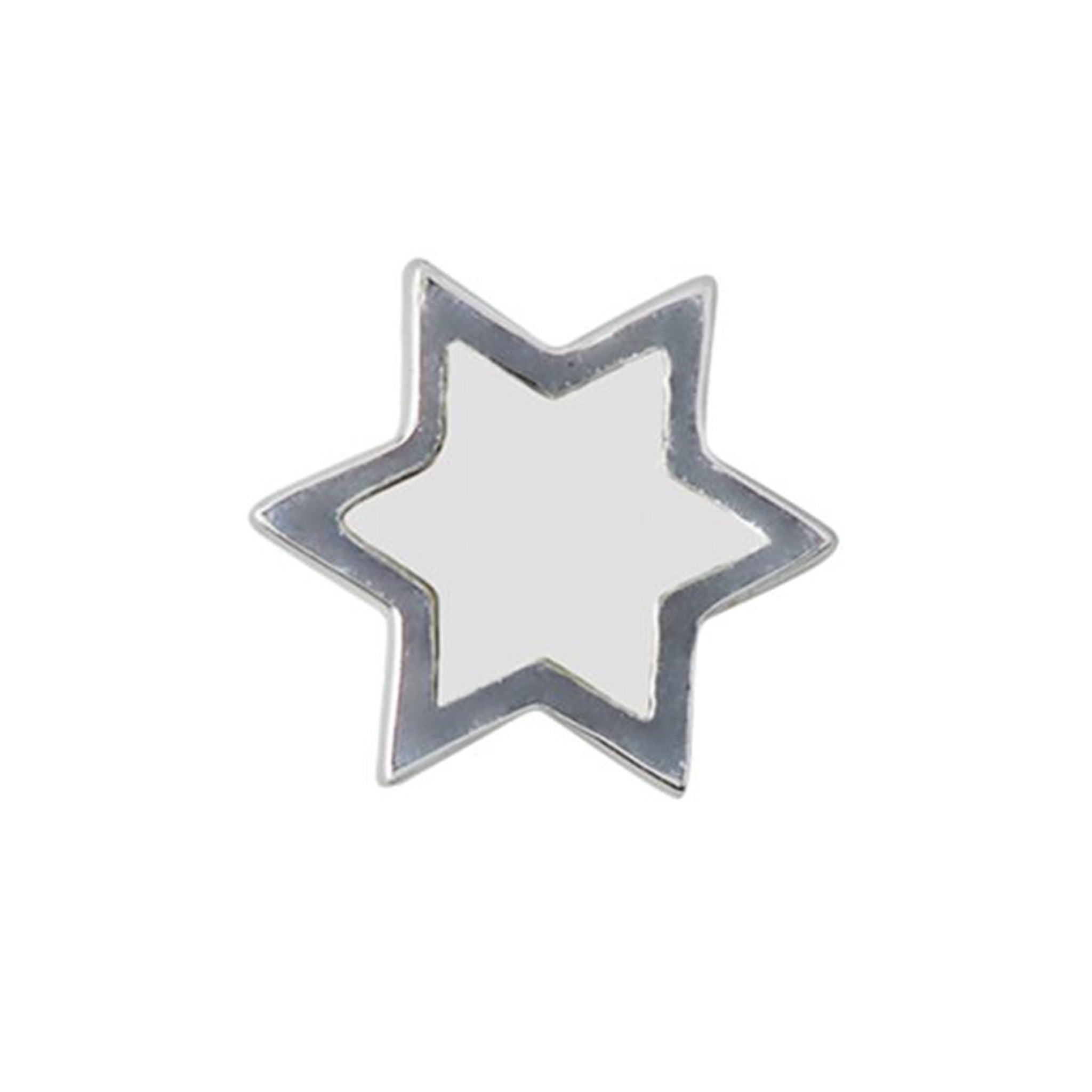 Design Letters Star Charm Sterling Silver White