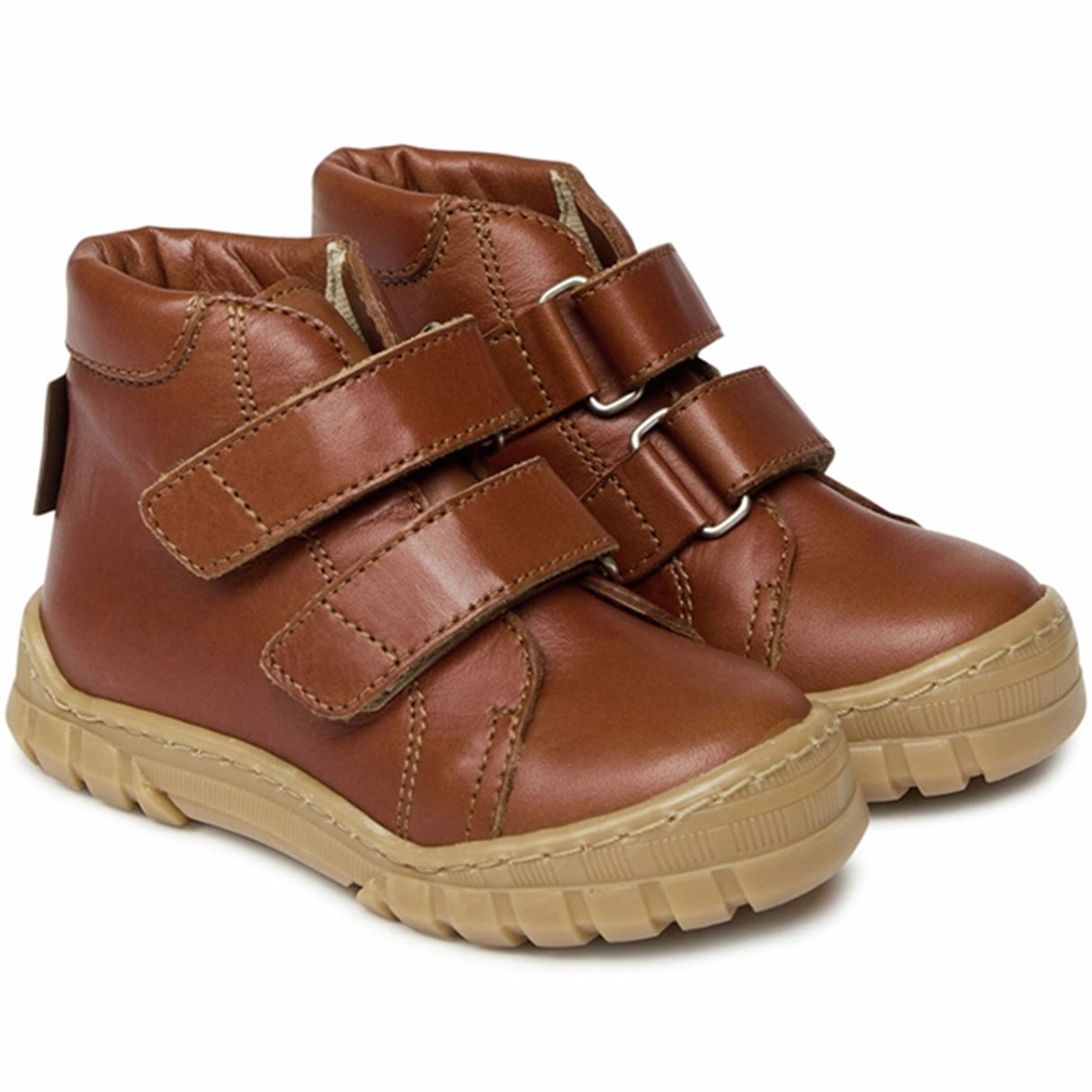 Angulus Basic Begynder Tex-Sneaker Med Kardborreband Cognac Basic