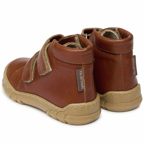 Angulus Basic Begynder Tex-Sneaker Med Kardborreband Cognac Basic 2